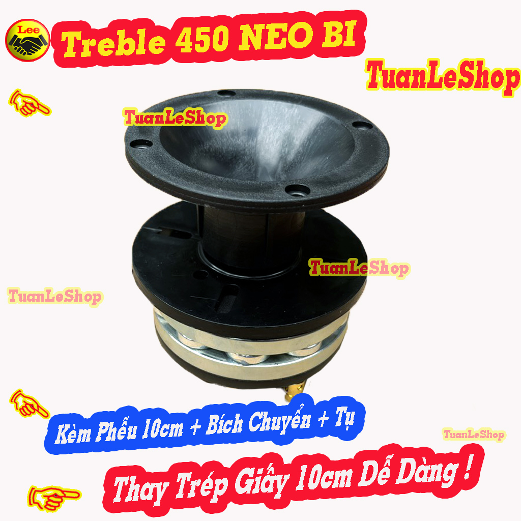 LOA TREBLE 450 NEO BI THAY TREBLE GIẤY 10CM, LOA TREBLE RCF 450 NEO BI + PHỄU 10CM+BÍCH CHUYỂN+TỤ - TREP 450 RCF NEO BI