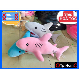 Gấu bông con cá mập 50cm cao cấp,chất miniso mềm nhũng