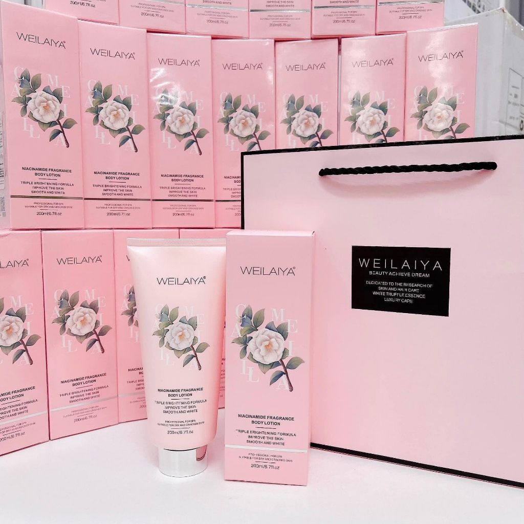 Serum dưỡng trắng cấp ẩm, ngăn ngừa lão hóa Hoa trà Body Lotion Weilaiya, 200ml