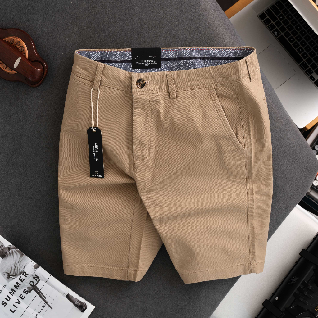 Quần short nam, Quần short kaki nam Bravery mềm mịn dày dặn, form regular fit - Bravery