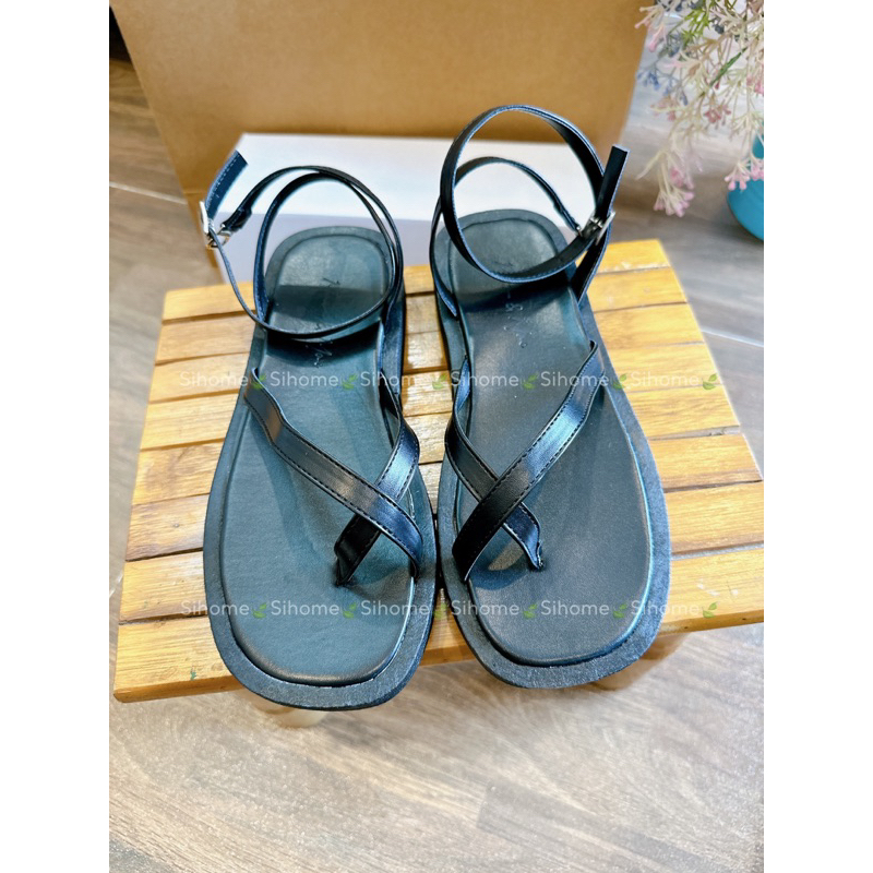 Sandal xỏ ngón chéo dây mảnh đế bánh mỳ cao 2 phân đi nhẹ chân, êm chân