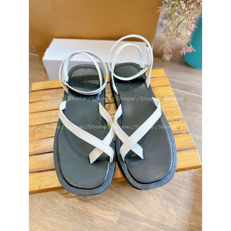 Sandal xỏ ngón chéo dây mảnh đế bánh mỳ cao 2 phân đi nhẹ chân, êm chân
