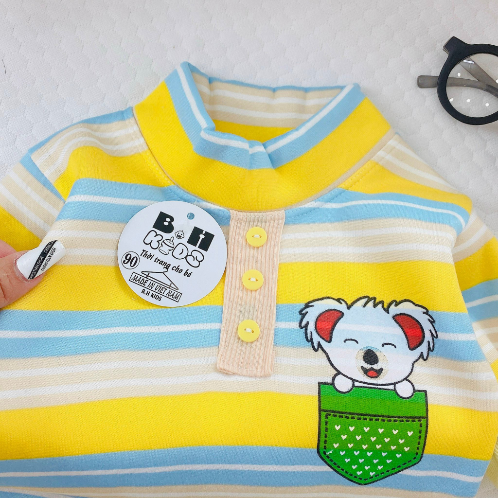 Bộ Quần Áo Thu Đông Nỉ Bông, bao ấm, bao xinh, mềm mịn, dài tay, cho bé trai, bé gái BD08