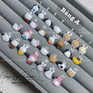 charm  nail mẫu chưa vẽ Bảng A