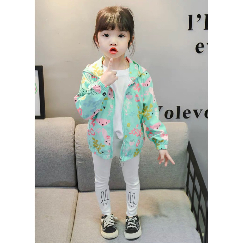 Áo gió bé gái, áo gió 2 lớp quảng châu cao cấp 9-21kg