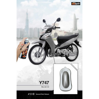 Y747 Sơn xịt Samurai MÀU XÁM MỜ