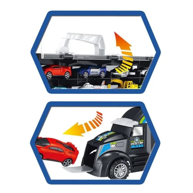 ĐỒ CHƠI XE CONTAINER TẢI CỠ LỚN 50CM KÈM 12 XE NHỎ