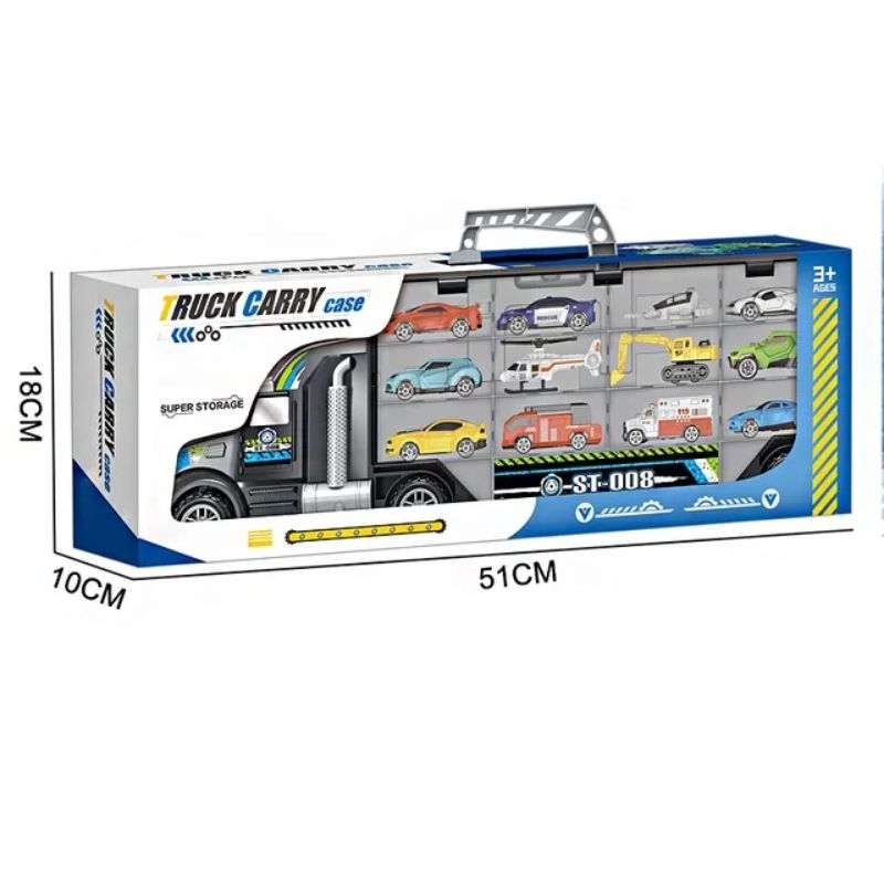 ĐỒ CHƠI XE CONTAINER TẢI CỠ LỚN 50CM KÈM 12 XE NHỎ