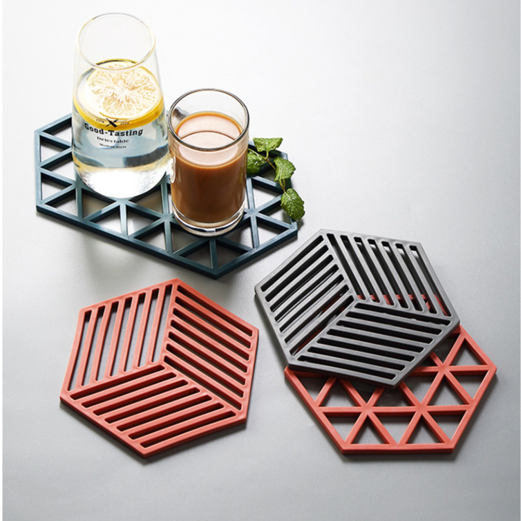 Đế lót nồi, ly để bàn bếp cách nhiệt bằng silicone phong cách Bắc Âu
