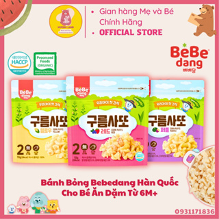 DATE T7.2024 Bánh Bỏng Bắp BEBEDANG Hàn Quốc Cho Bé Ăn Dặm Từ 6M+ Gói 10g