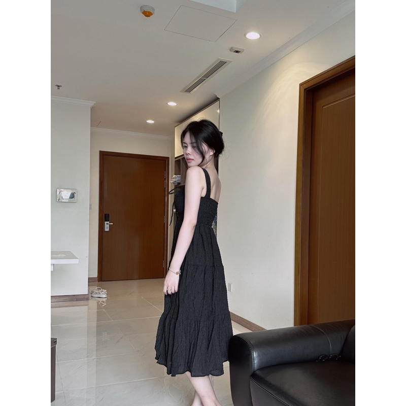 Đầm tầng hai dây đan dây ngực