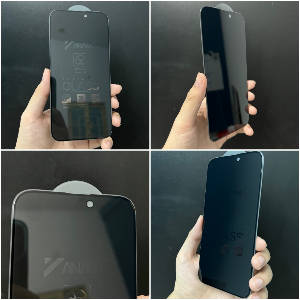 KÍNH CƯỜNG LỰC CHỐNG NHÌN TRỘM IPHONE 15 PRO MAX - 15 PRO - 15 PLUS - 15 ANANK VIỀN 2.5D CHÍNH HÃNG
