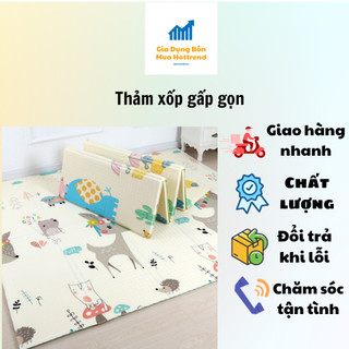 Thảm xốp cho bé, thảm xốp gấp gọn, xốp lót sàn hai mặt kích thước 1m8*2m đa dạng màu sắc mẫu mã