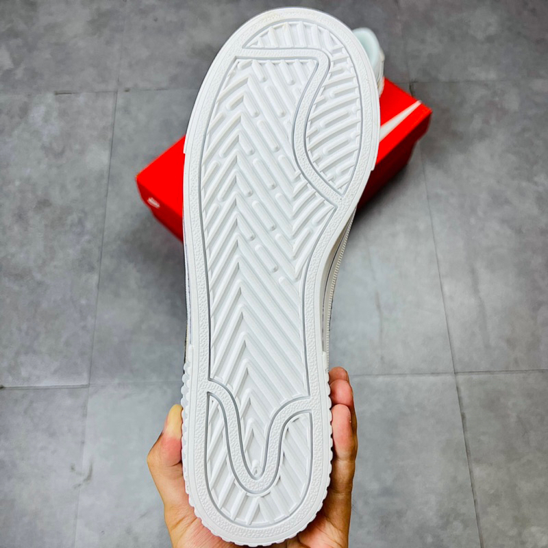 Giày Sneaker Độn Đế Cao NK Court Legacy Lift Low White Black Brown DM7590-100 Hàng SC