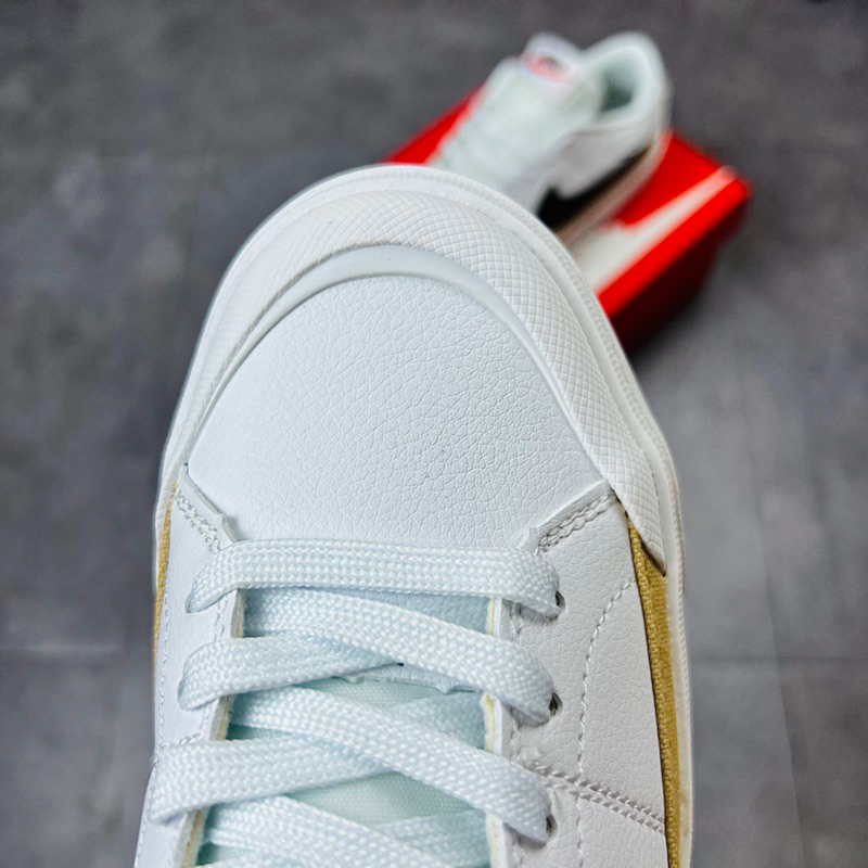 Giày Sneaker Độn Đế Cao NK Court Legacy Lift Low White Black Brown DM7590-100 Hàng SC