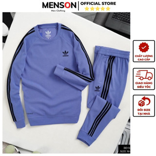 Bộ quần áo thu đông nam cổ tròn Adidas cao cấp dài tay Menson MD847 Đồ bộ nam thể thao mùa đông 2023 Hàng Xuất Dư