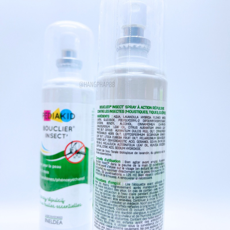 XỊT CHỐNG MUỖI PEDIAKID – 100% THẢO MỘC THIÊN NHIÊN- Pediakid Bouclier Insect Spray Action Préventive