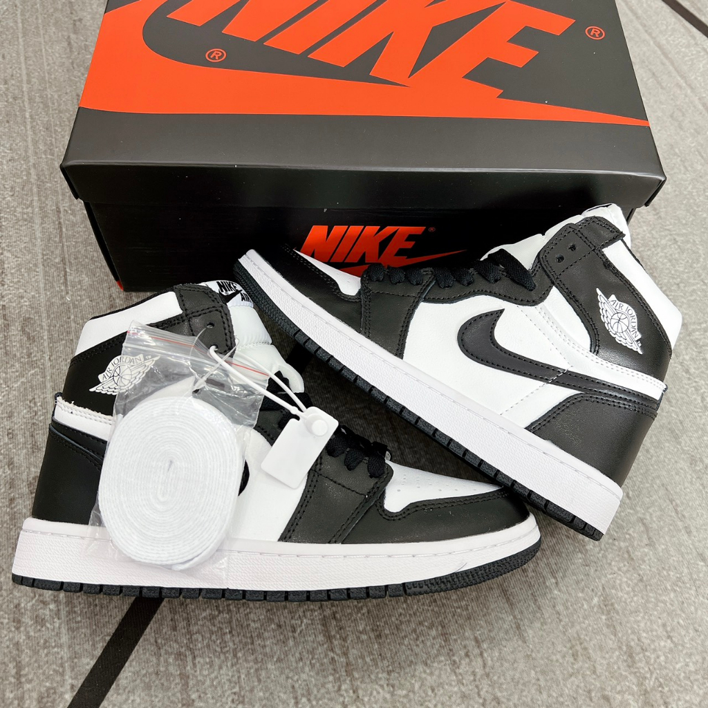 Giày Jordan 1 Panda Cổ Cao, Giày thể thao Jordan, Giày sneaker JD1 High đen trắng cao tặng Full bill box