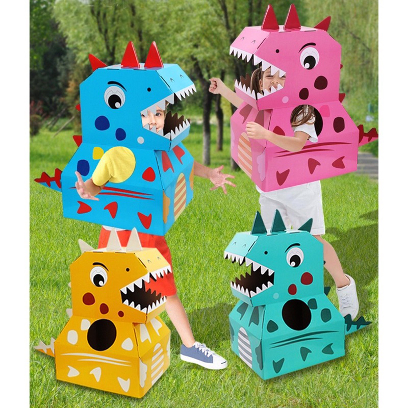 Đồ chơi thùng carton hoá trang các con vật cho Bé - mô hình cosplay động vật tự lắp