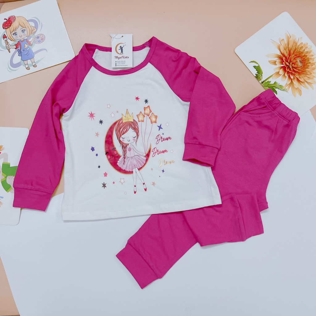 Bộ Dài Tay Bé Gái, Bộ Thu Đông Bé Gái Chất Vải Cotton Mềm Thấm Hút Mồ Hôi