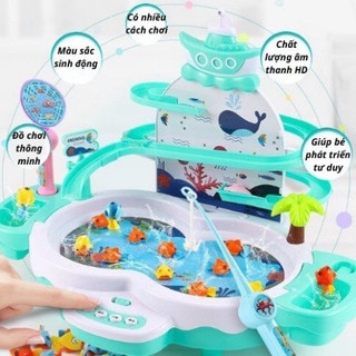 Đồ Chơi Câu Cá Tháp Trượt Có Nhạc, Đồ Chơi Trẻ Em Câu Cá Điện Size Lớn đa chức năng cho bé