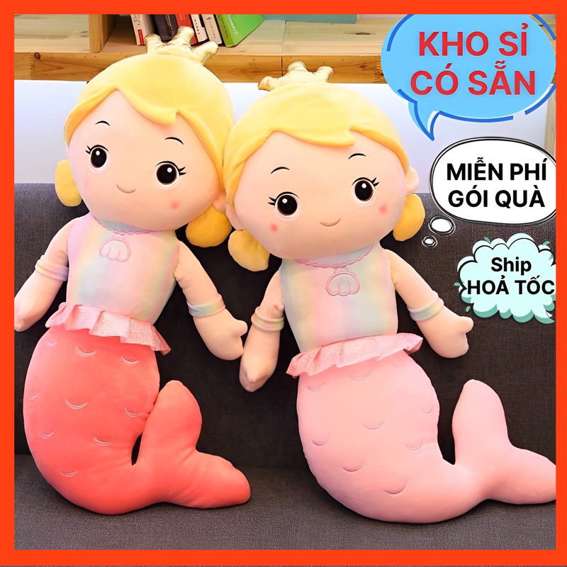 Thú Bông NÀNG TIÊN CÁ 60cm - Chất Miniso Mềm Xịn Xò