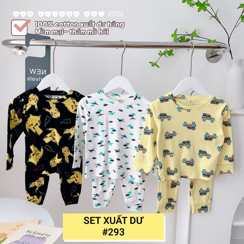 BÉ TRAI - COMBO 3 BỘ COTTON XUẤT DƯ CHO BÉ, BỘ THU ĐÔNG DÀI TAY XUẤT DƯ BÉ TRAI, BÉ GÁI.