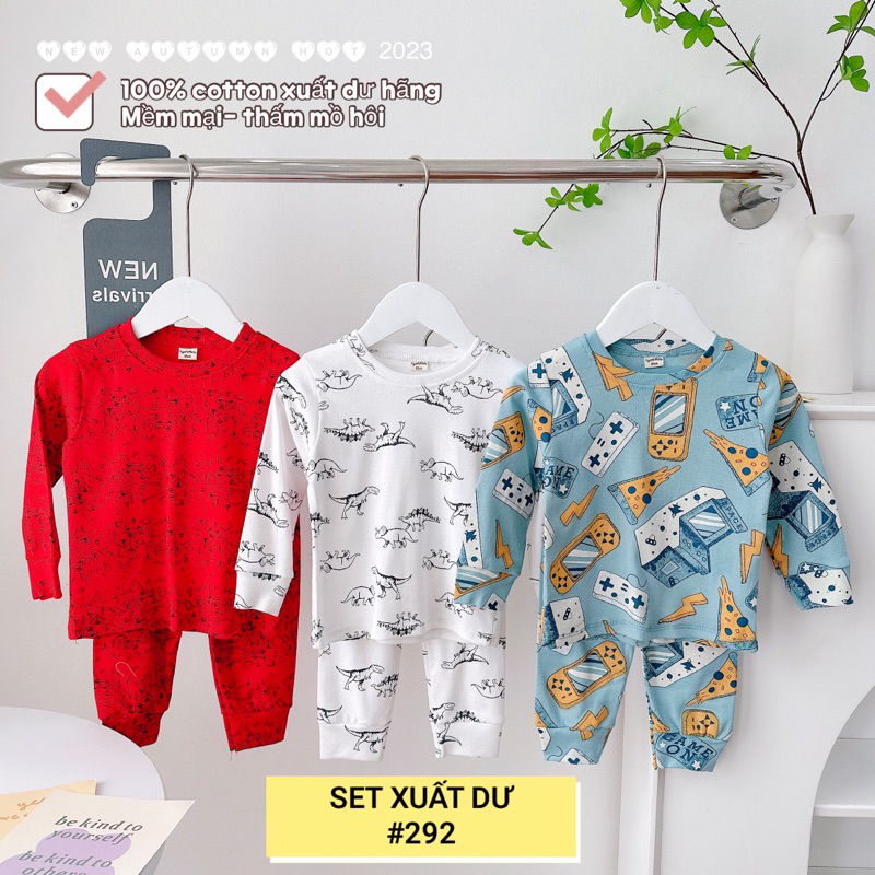 BÉ TRAI - COMBO 3 BỘ COTTON XUẤT DƯ CHO BÉ, BỘ THU ĐÔNG DÀI TAY XUẤT DƯ BÉ TRAI, BÉ GÁI.