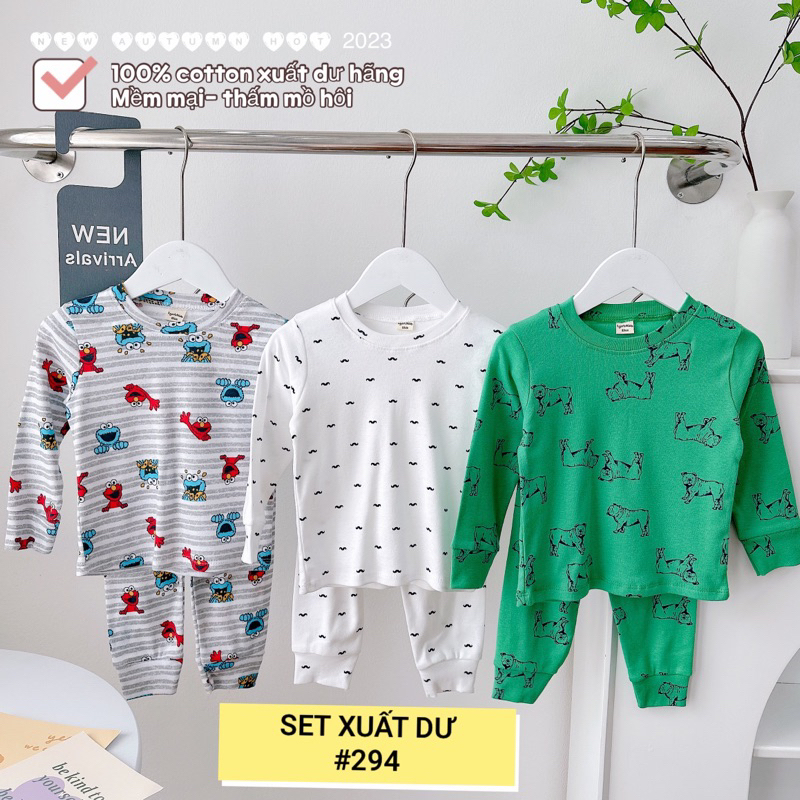 BÉ TRAI - COMBO 3 BỘ COTTON XUẤT DƯ CHO BÉ, BỘ THU ĐÔNG DÀI TAY XUẤT DƯ BÉ TRAI, BÉ GÁI.