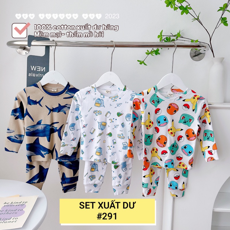 BÉ TRAI - COMBO 3 BỘ COTTON XUẤT DƯ CHO BÉ, BỘ THU ĐÔNG DÀI TAY XUẤT DƯ BÉ TRAI, BÉ GÁI.