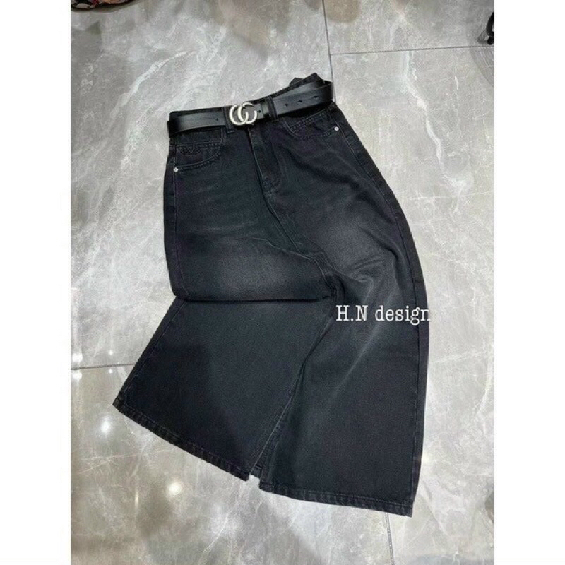 Chân váy jeans denim xẻ trước hot trend #930