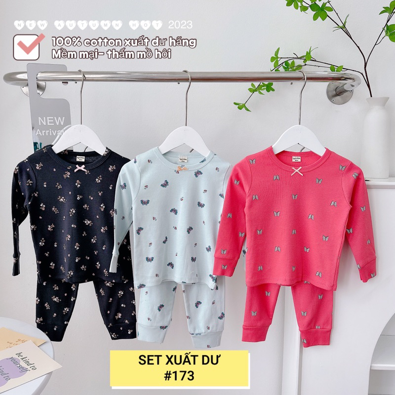 BÉ GÁI - COMBO 3 BỘ COTTON XUẤT DƯ CHO BÉ, BỘ THU ĐÔNG DÀI TAY XUẤT DƯ BÉ GÁI.