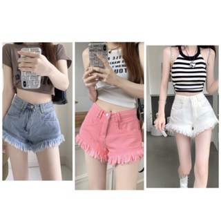 Quần sort jean lai tua hót trend bigsize lưng cao mã2009