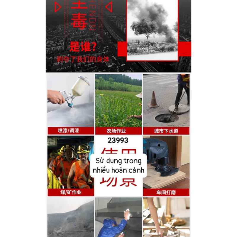 MẶT NẠ PHÒNG ĐỘC CHỐNG NGẠT KHÓI 6200 - CÁO ĐEO NƠ