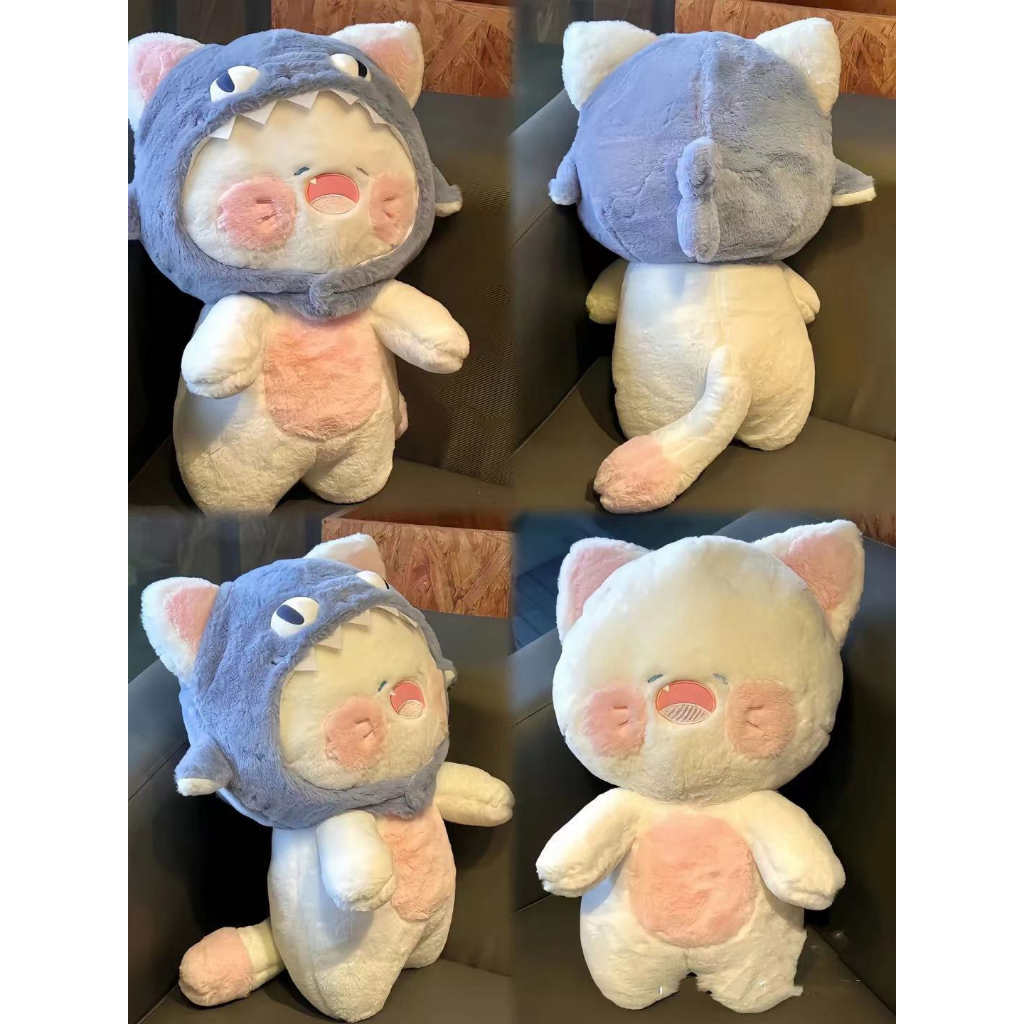 Gấu Bông Mèo Dudu Mũ Cá Mập - Gấu Bông Mèo Dudu Cởi Được Mũ Đồ ChơiHottrend Gấu Bông City