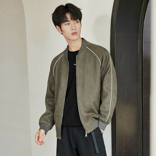 Áo khoác nam bomber da lộn lót gió cao cấp may kĩ