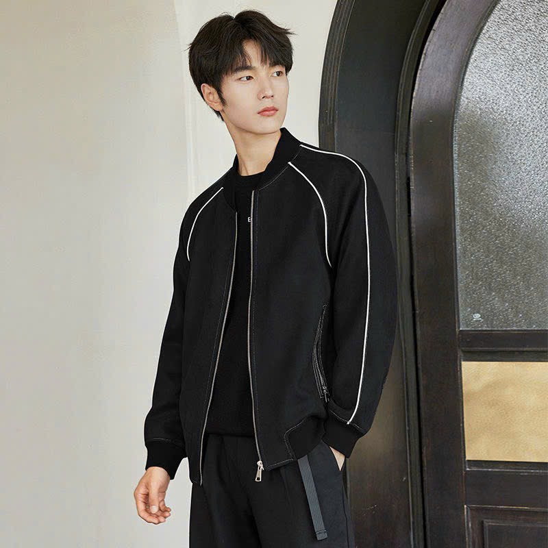 Áo khoác nam bomber da lộn lót gió cao cấp may kĩ