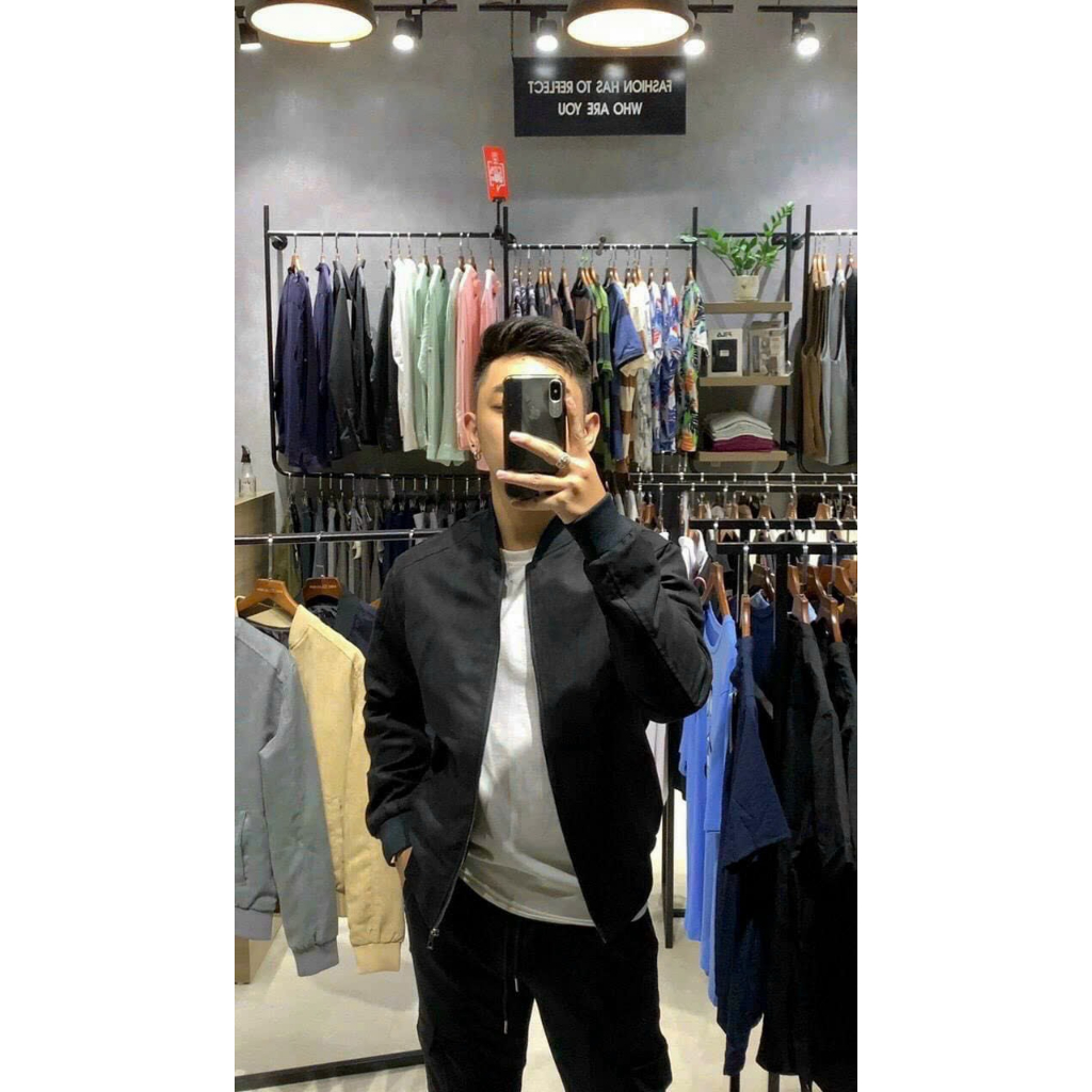 Áo khoác nam bomber da lộn lót gió cao cấp may kĩ