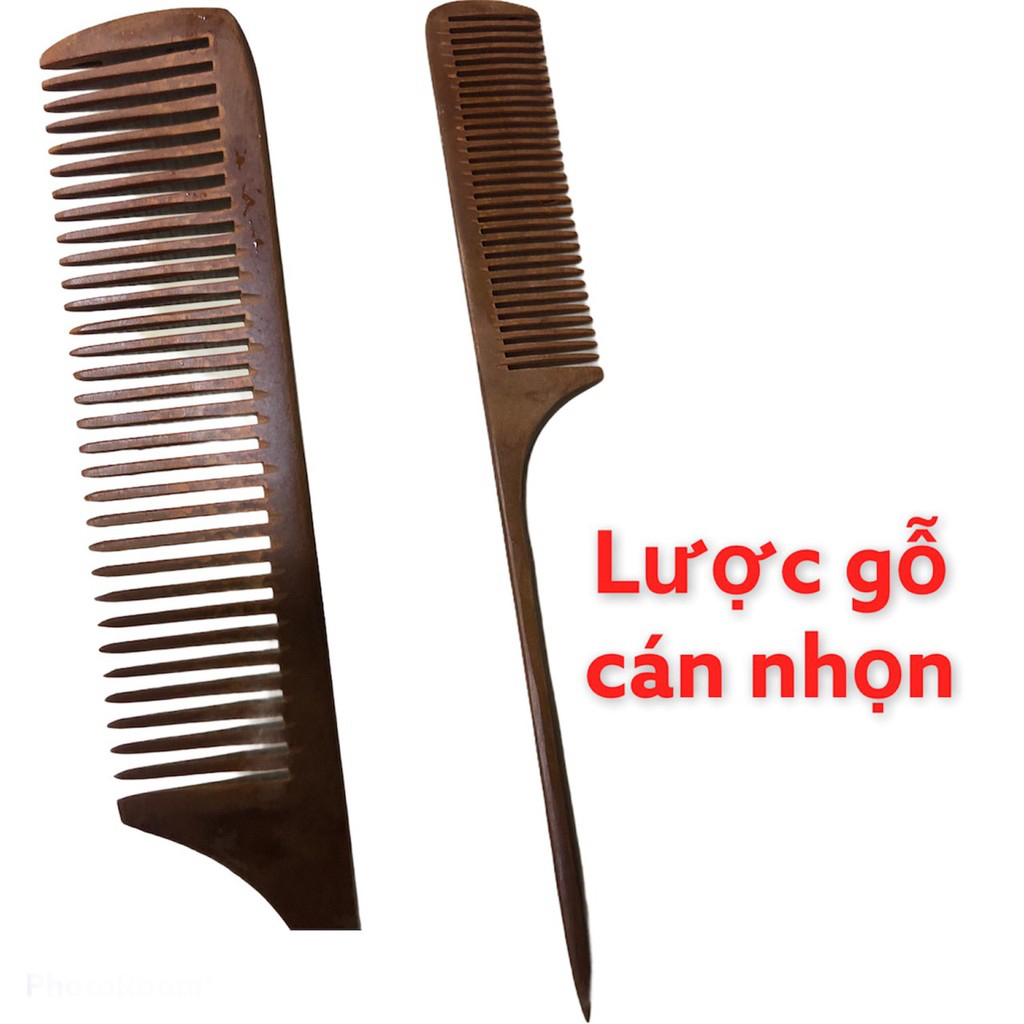 Lược chải tóc đuôi nhọn cán gỗ