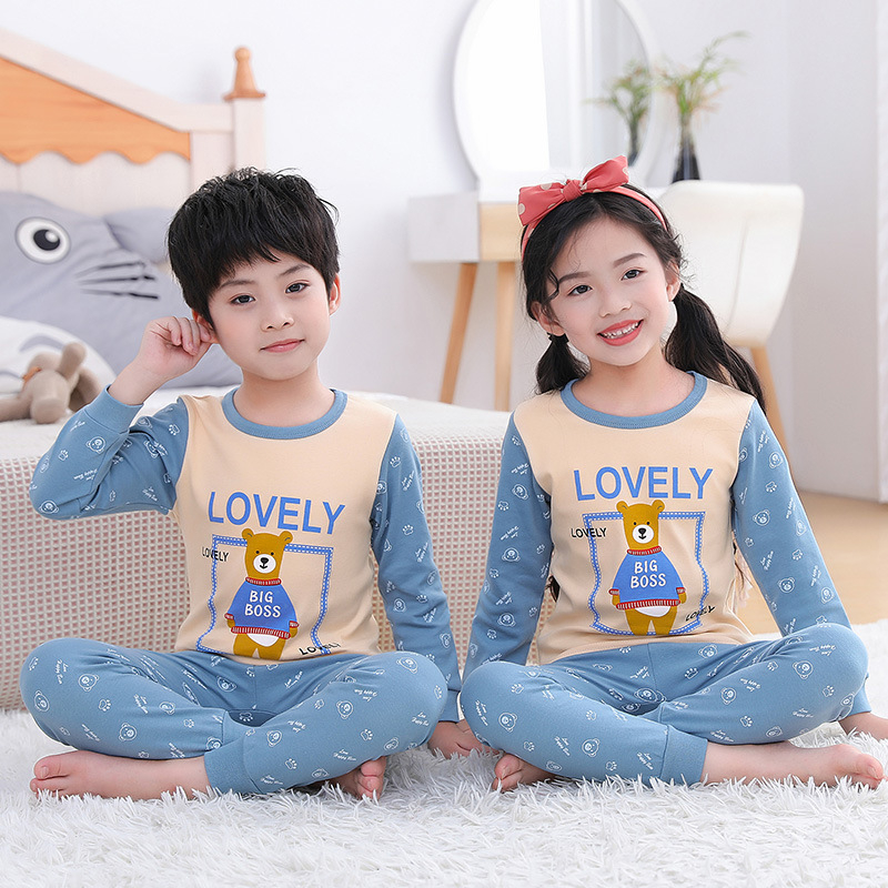 Bộ thu đông dài tay bé trai bé gái FAMBY đồ bộ ngủ giữ ấm cotton thu đông size cho bé 13-40kg