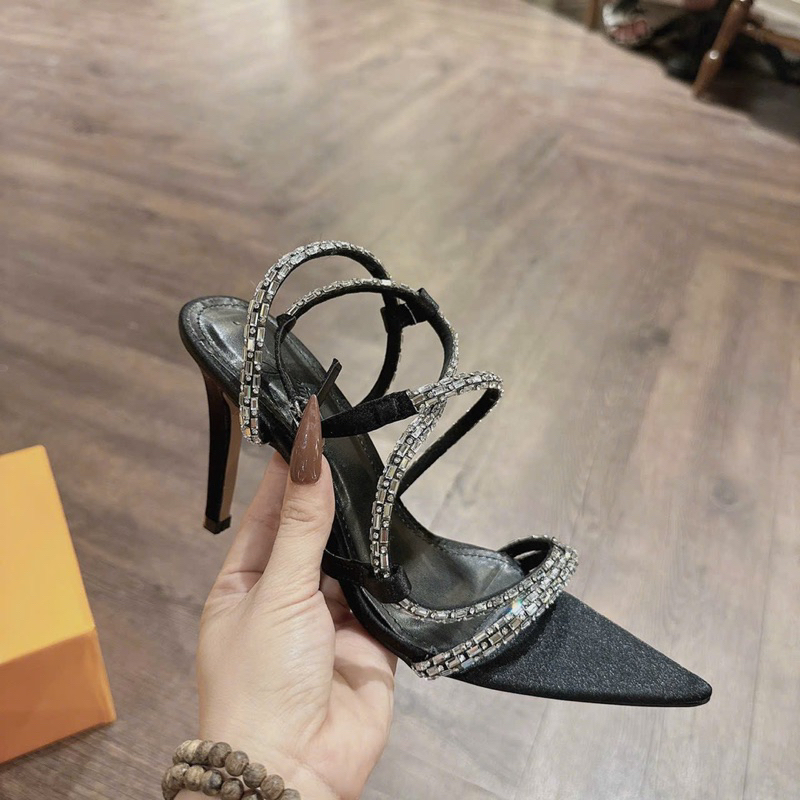 GIÀY CAO GÓT 9 PHÂN DÂY ĐÁ SANH CHẢNH