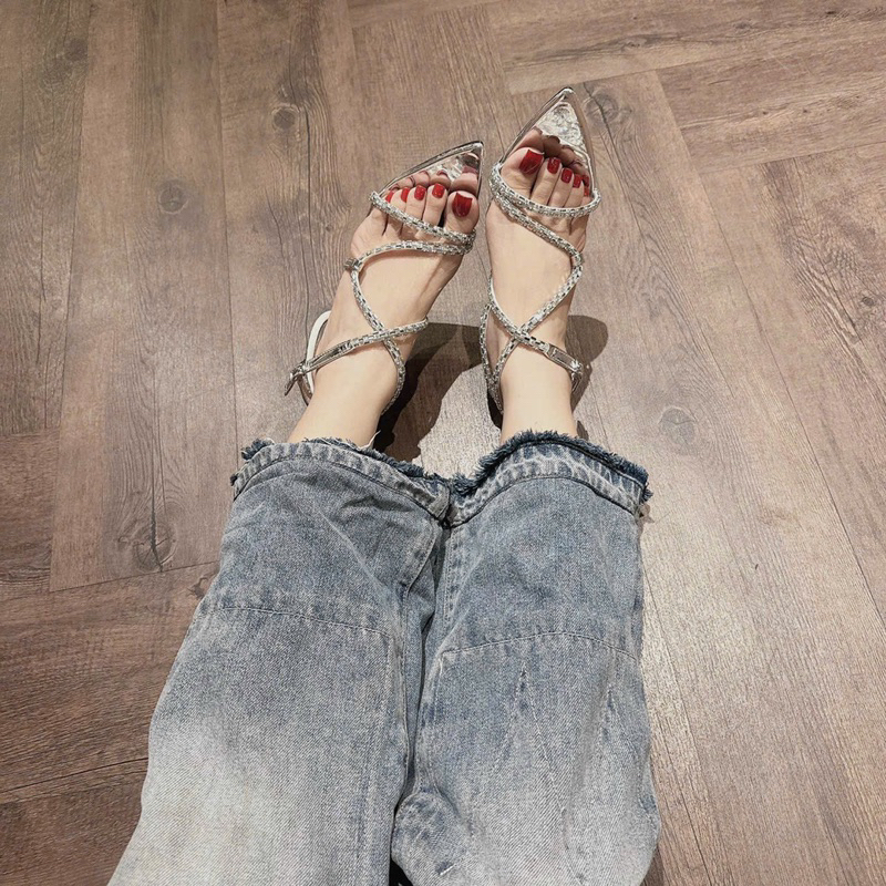 GIÀY CAO GÓT 9 PHÂN DÂY ĐÁ SANH CHẢNH