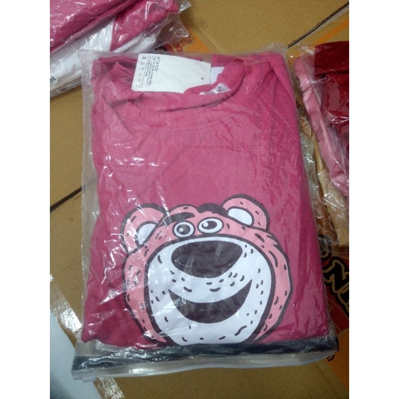 Set bộ gấu dâu màu hồng in hình