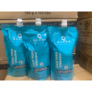 Cặp thuốc ép, uốn tóc quuen chuyên nghiệp 1000ml x2 siêu tiết kiệm cho salon