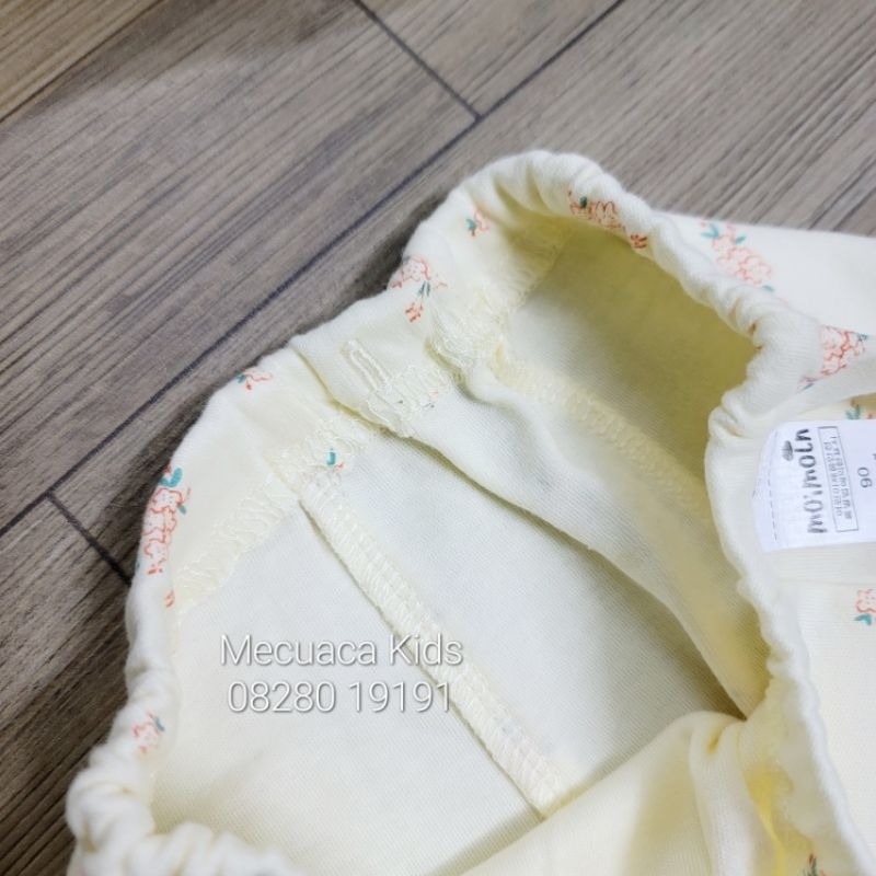 Bộ dài tay mặc nhà đi ngủ cotton mềm co giãn vàng hoa nhí Agabang xuất Hàn dư xịn cho bé gái