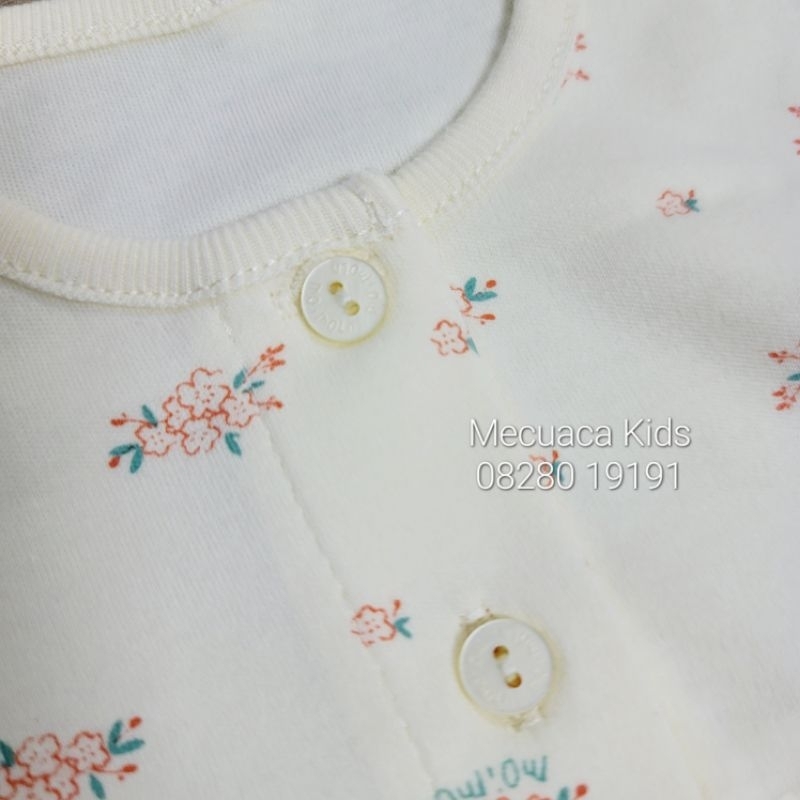 Bộ dài tay mặc nhà đi ngủ cotton mềm co giãn vàng hoa nhí Agabang xuất Hàn dư xịn cho bé gái