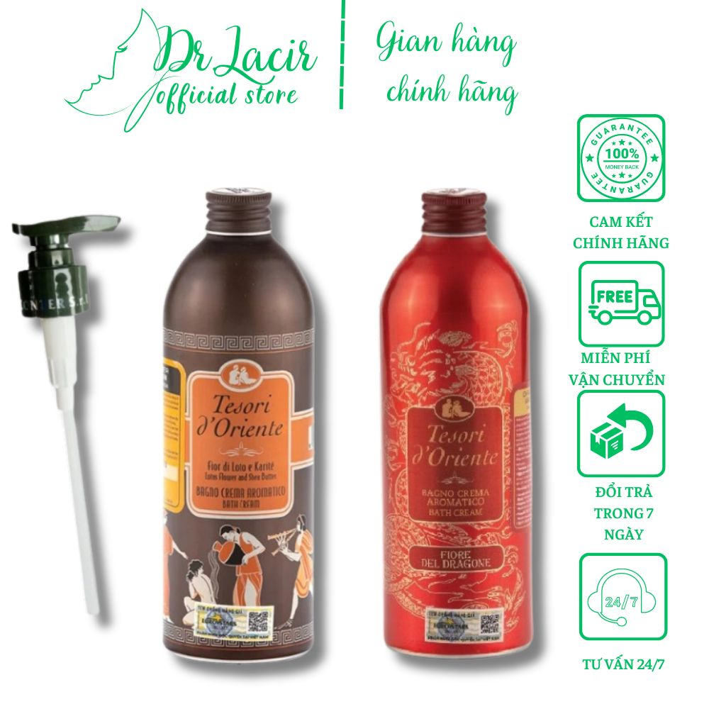 Sữa tắm nước hoa Ý Tesori d'Oriente 500ml giúp trắng da, dưỡng ẩm hương nước hoa