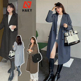Áo măng tô nữ dáng dài hàn quốc haky, áo khoác mangto nữ form basic chất liệu cao cấp 19