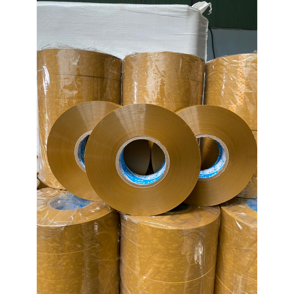 Băng keo đục 5cm 1 cuộn nặng 1kg độ dính cao dẻo dai kéo khó đứt...!.