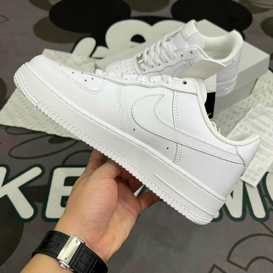 Giày_Nike Air Force 1 Trắng Nam Nữ Bản Cao Cấp Đế Air,Giày AF1 All White Size 36-43 Hàng Đẹp Full Box Bill